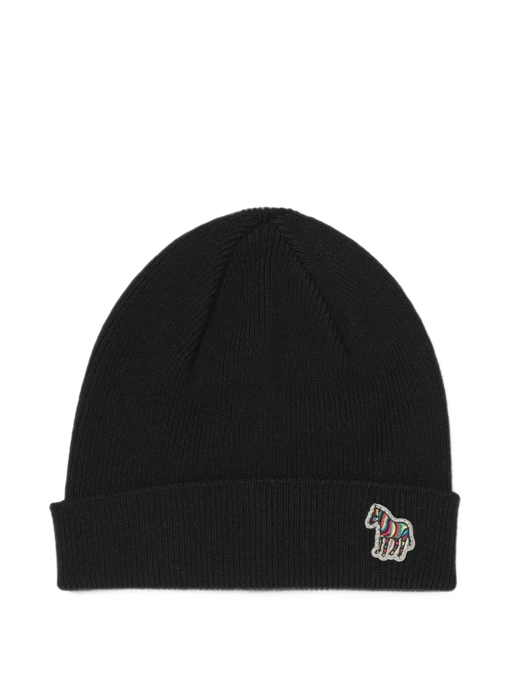 Paul Smith black zebra-logo wool hat Zwart