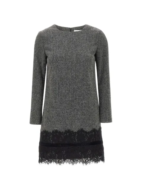kaos lace-trimmed bouclé-tweed midi dress