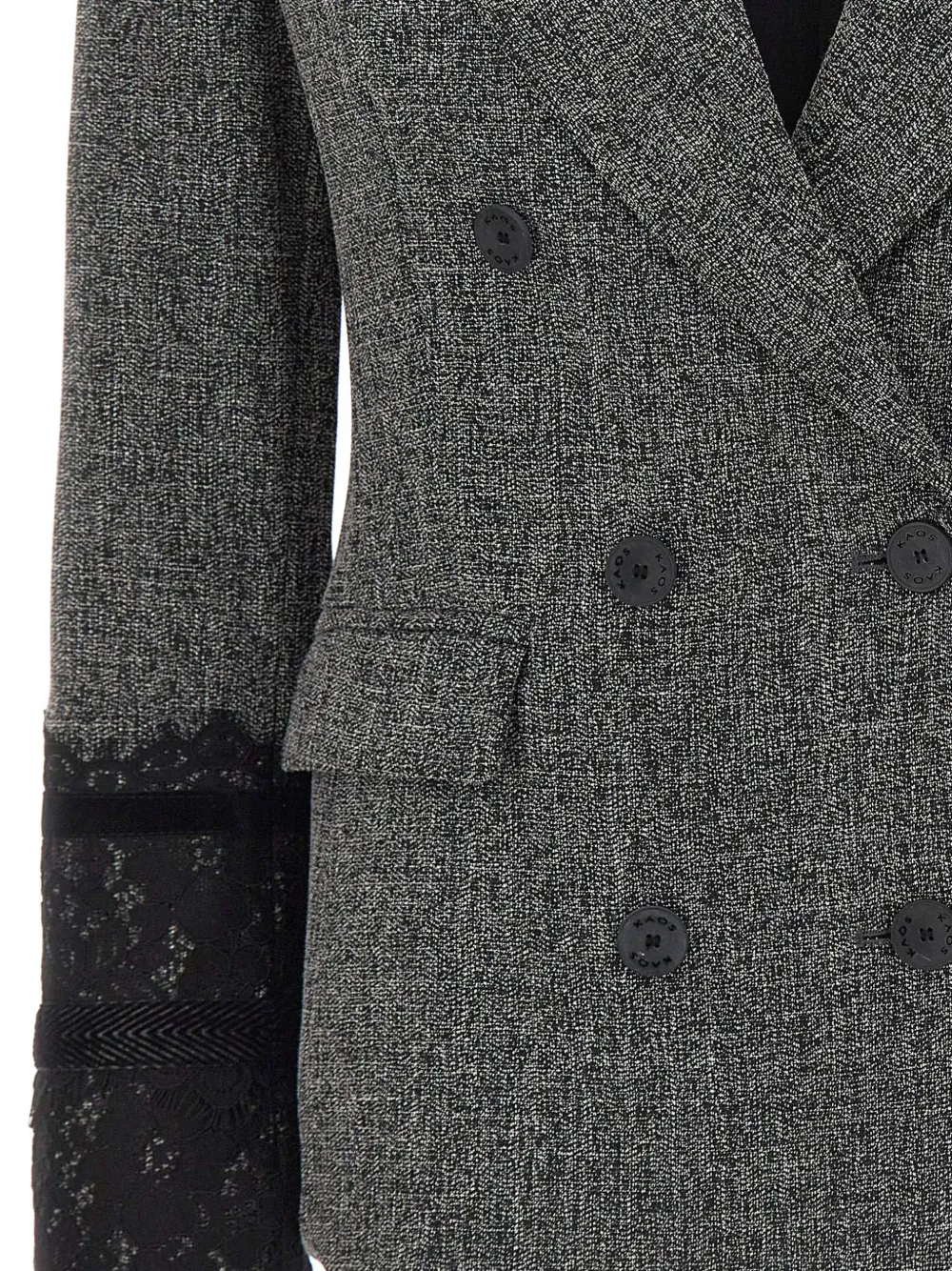 kaos double-breasted lace-detail blazer Grijs