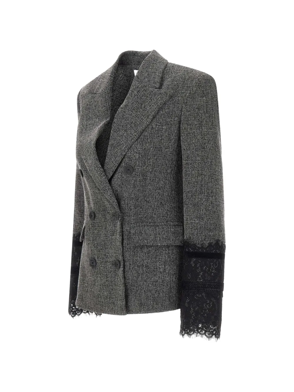 kaos double-breasted lace-detail blazer Grijs