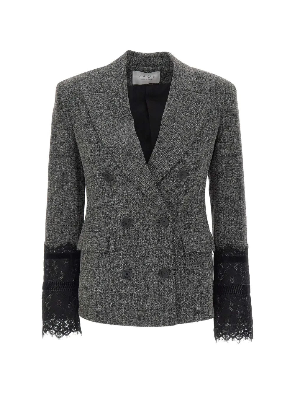 Kaos double-breasted lace-detail blazer Grijs