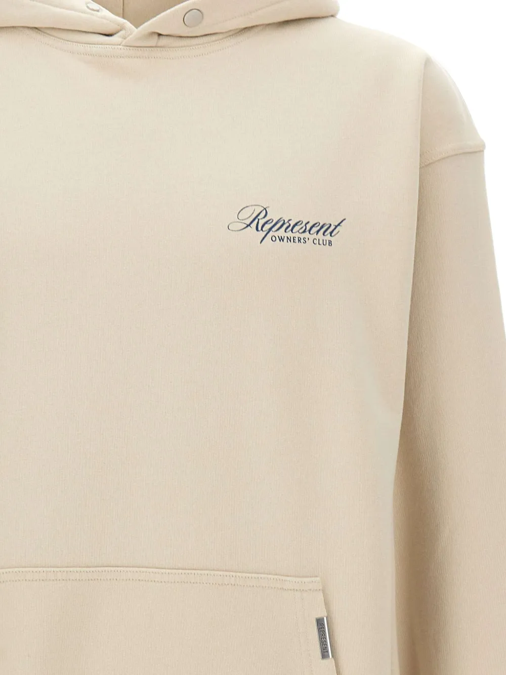 Represent Owners Club logo-print hoodie Beige