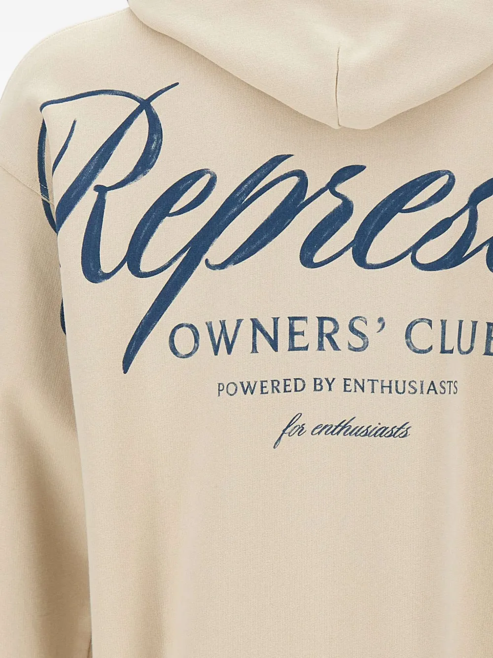 Represent Owners Club logo-print hoodie Beige