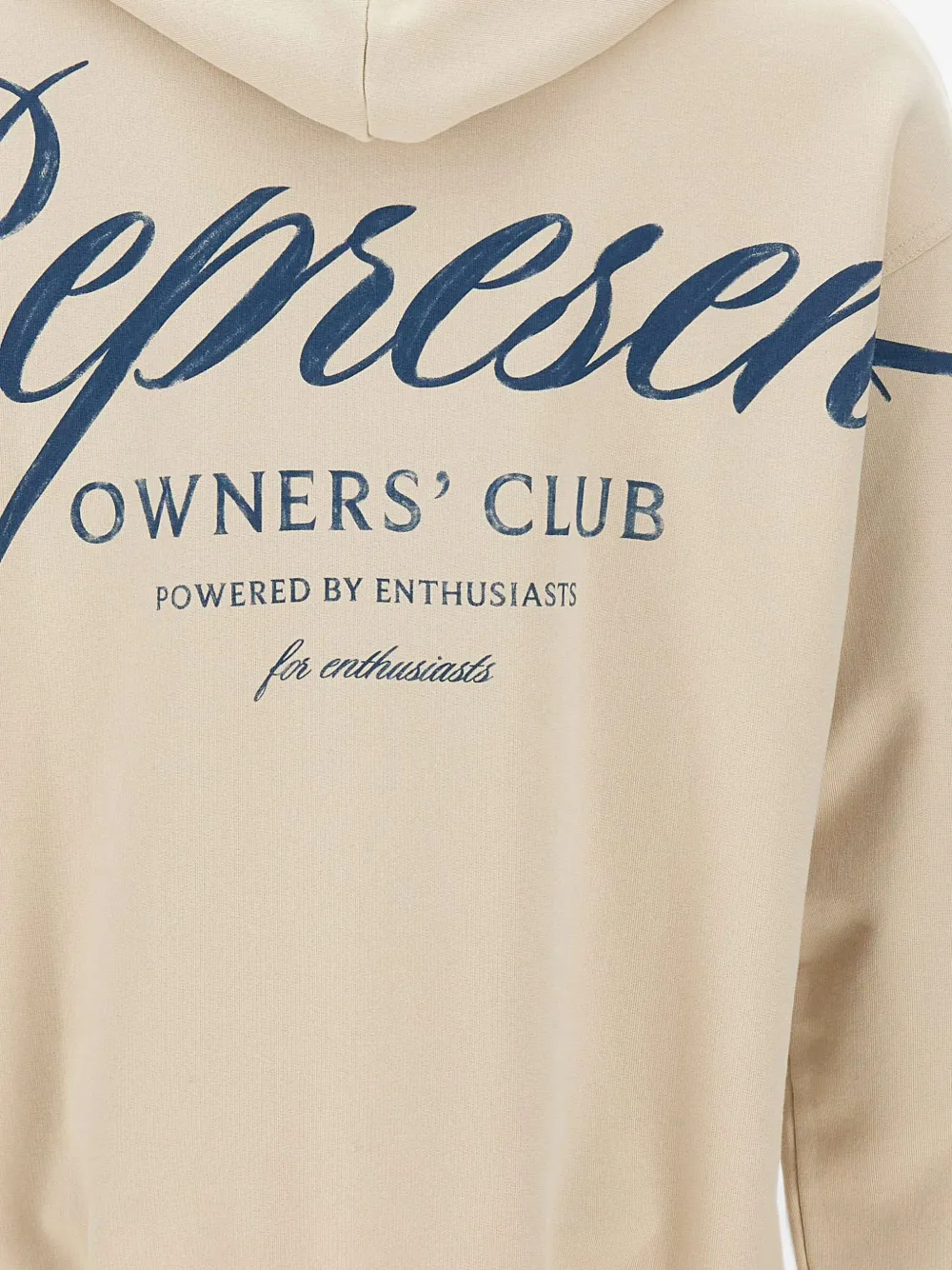 Represent Owners Club logo-print hoodie Beige