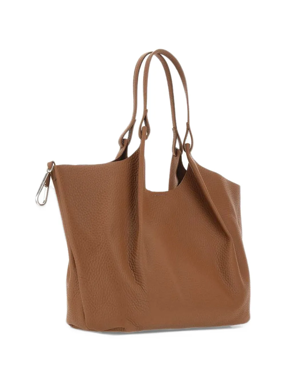 GIANNI CHIARINI large Dua pebbled leather tote bag Bruin