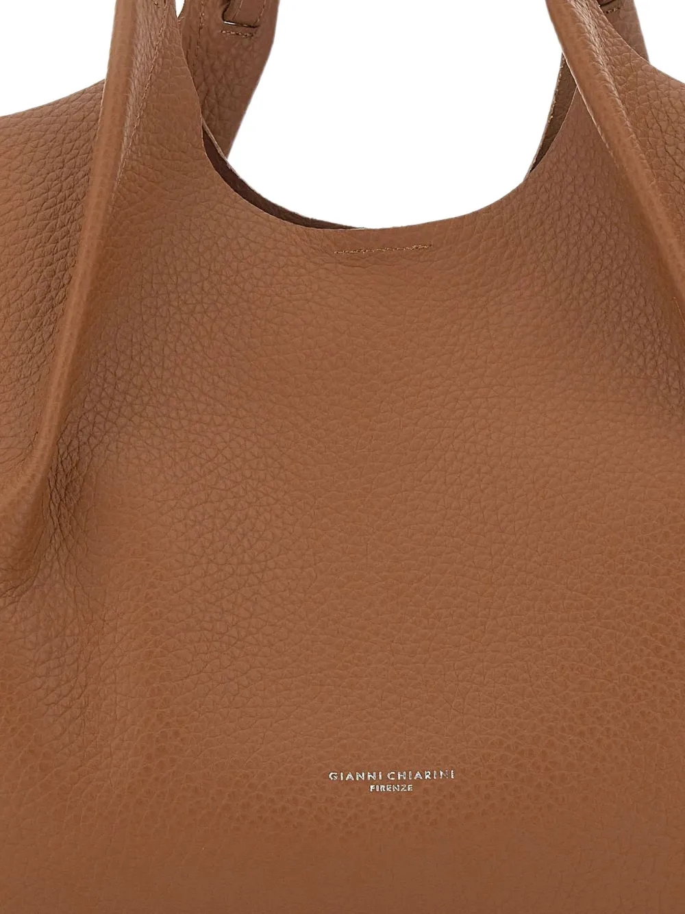 GIANNI CHIARINI large Dua pebbled leather tote bag Bruin