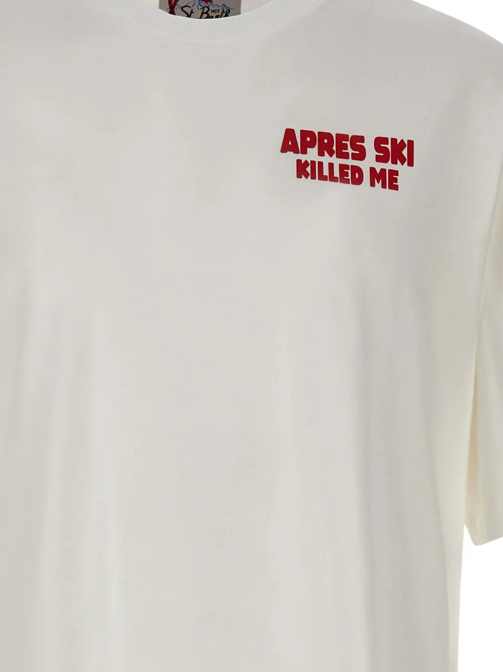 MC2 Saint Barth slogan-print graphic-back T-shirt Beige