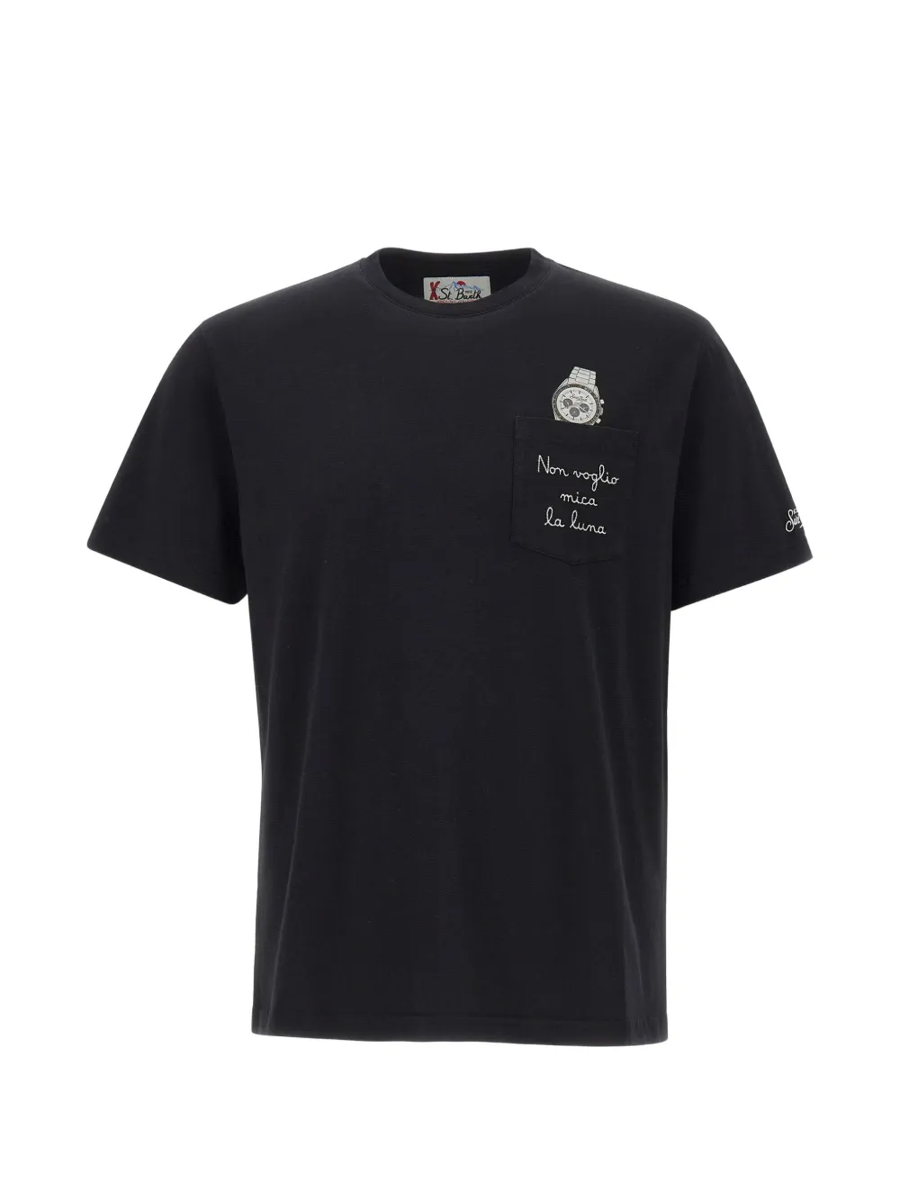 MC2 Saint Barth Connor graphic-print chest-pocket T-shirt Zwart