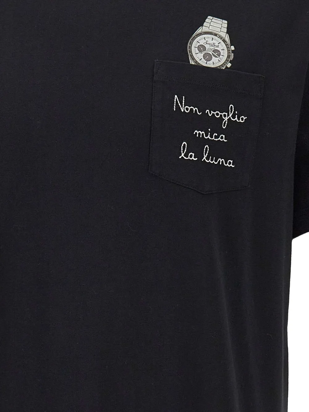 MC2 Saint Barth Connor graphic-print chest-pocket T-shirt Zwart