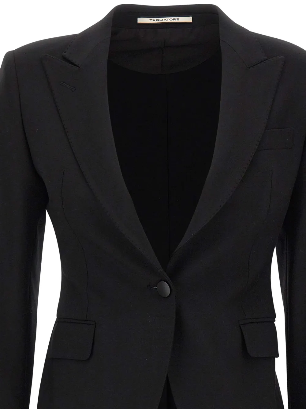 Tagliatore single-breasted peak-lapel blazer Zwart