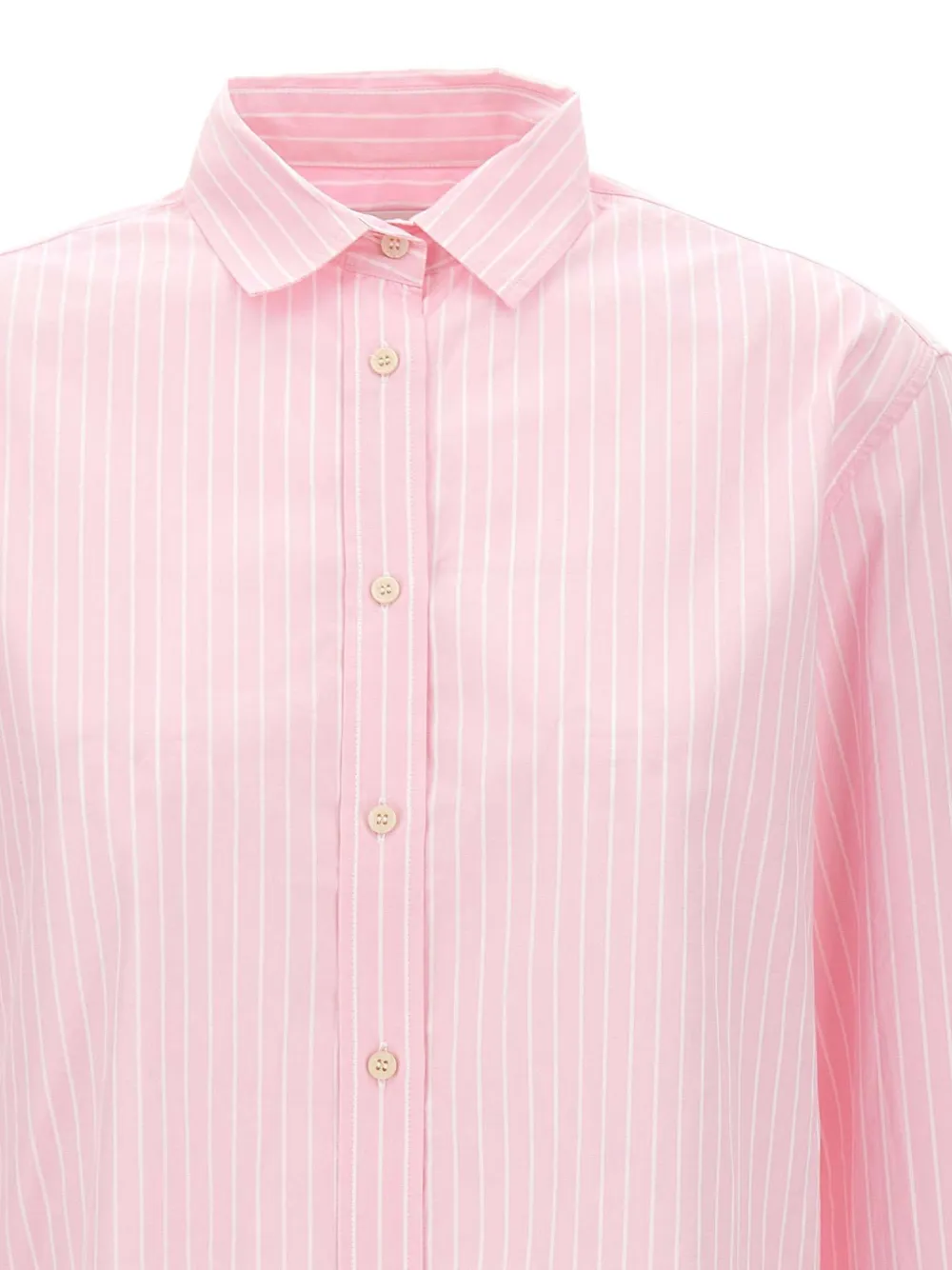 MC2 Saint Barth Meredith cotton classic shirt with striped print Roze