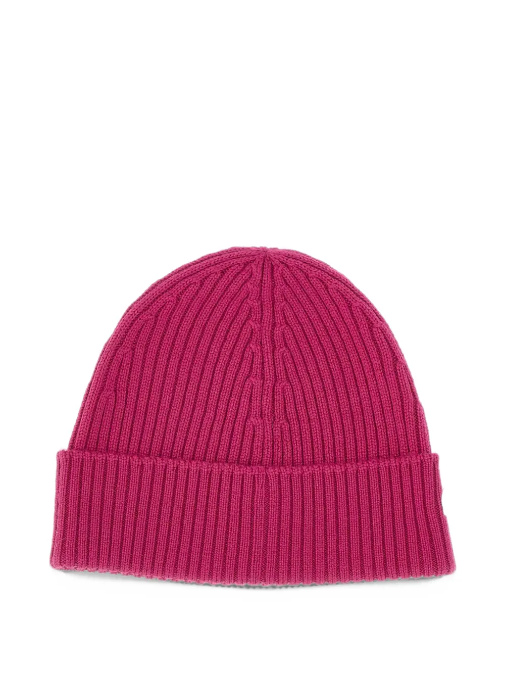 Lacoste rib-knit brushed wool beanie Roze