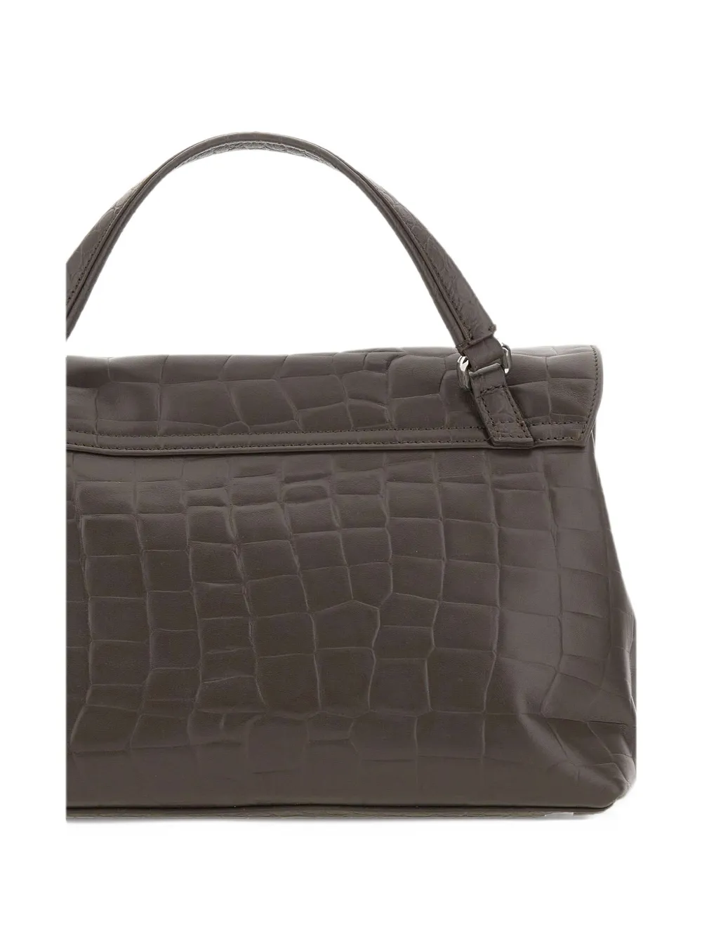 Zanellato small Postina crocodile-effect leather tote bag Bruin