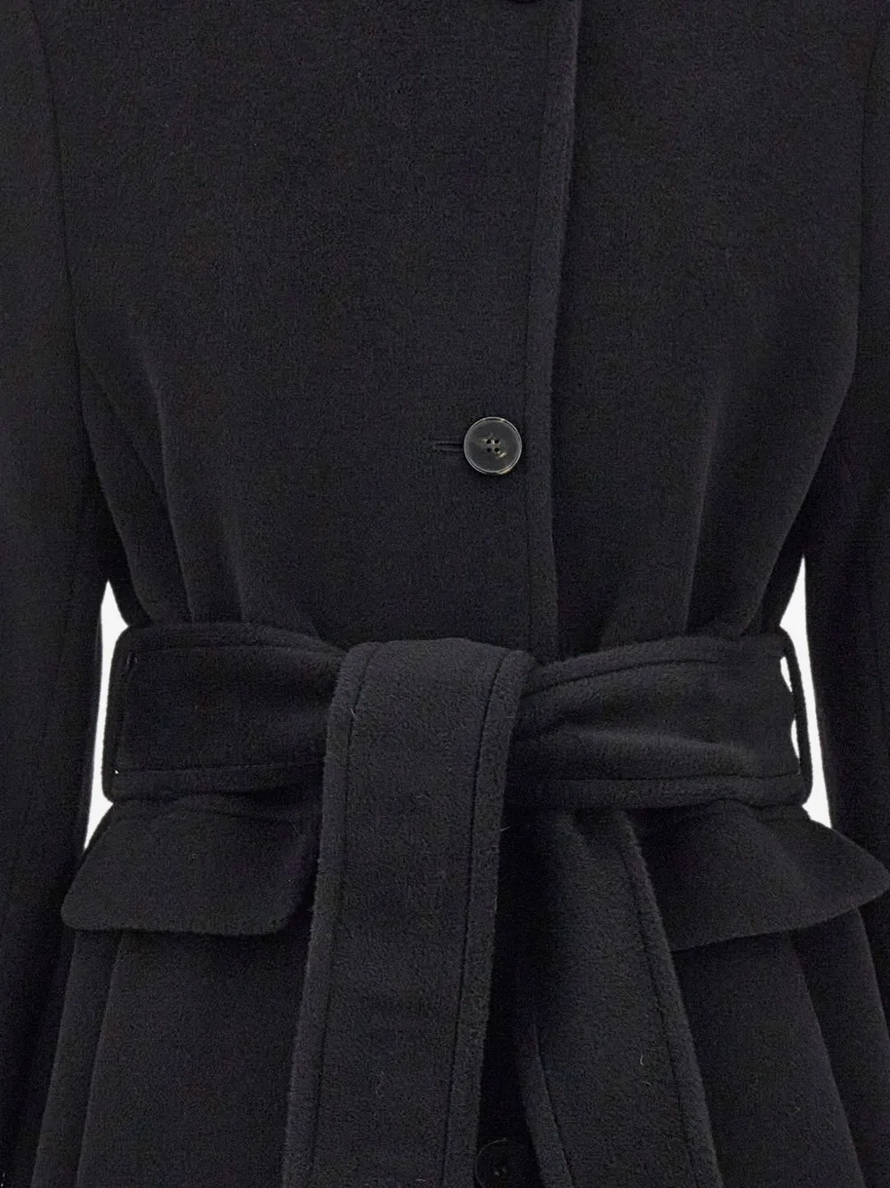 Marella single-breasted belted coat Zwart