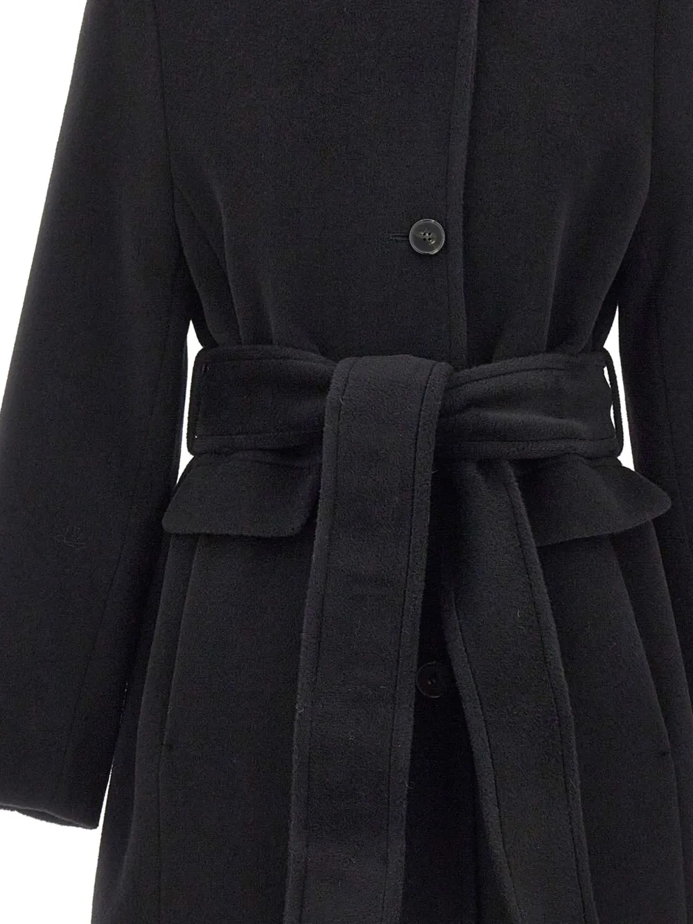 Marella single-breasted belted coat Zwart