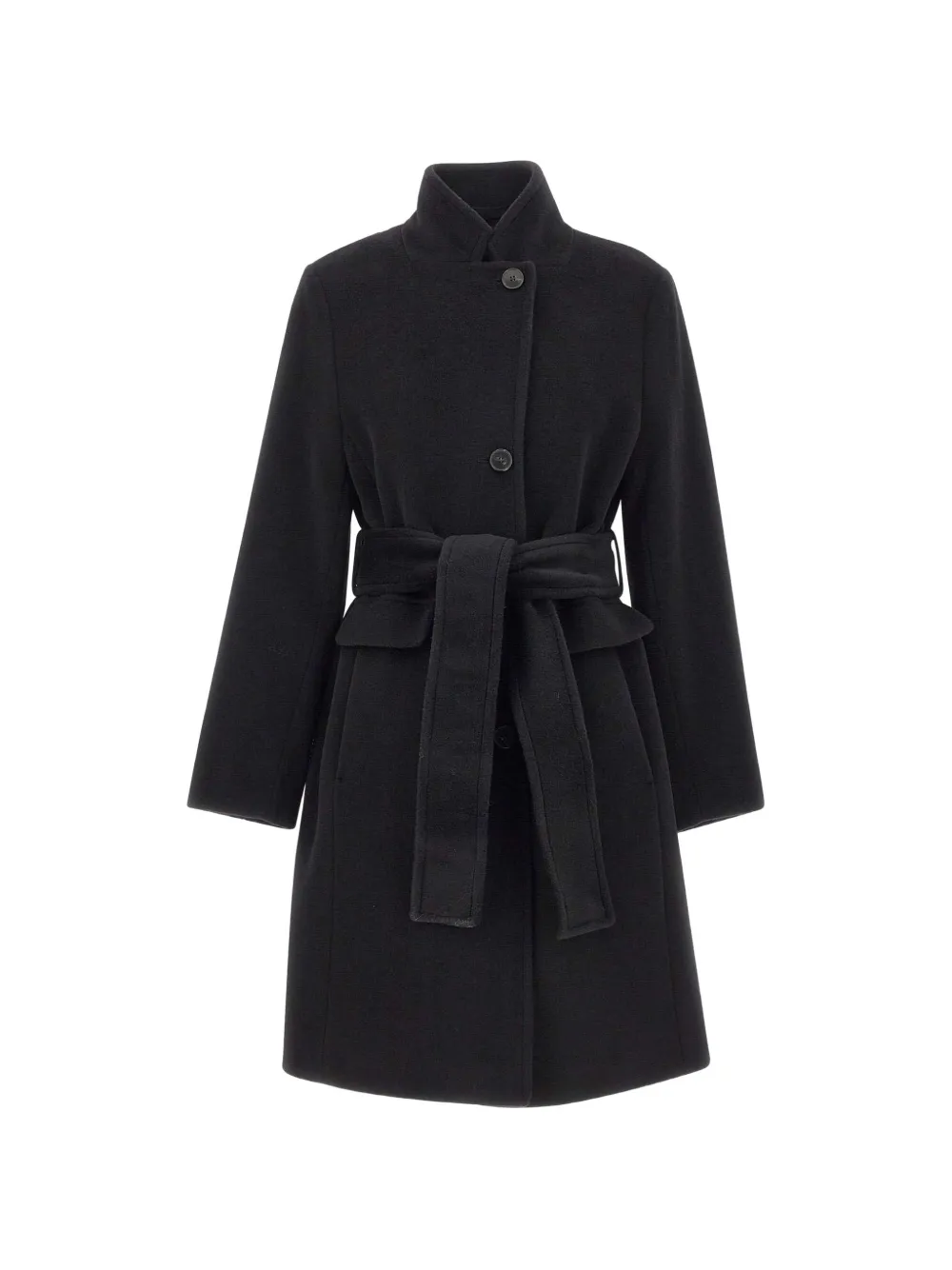 Marella single-breasted belted coat Zwart