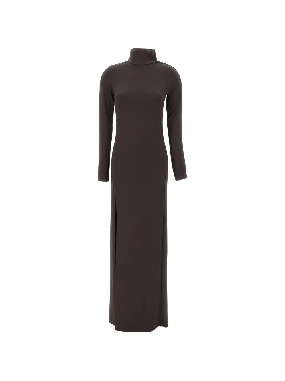 Courrèges high-neck side-slit maxi dress - Marrone