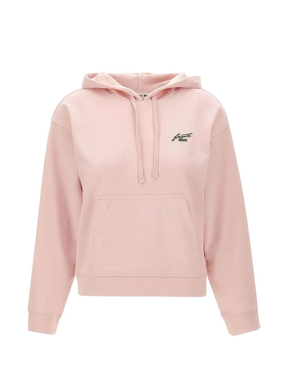 Lacoste badge accent fleece hoodie Roze