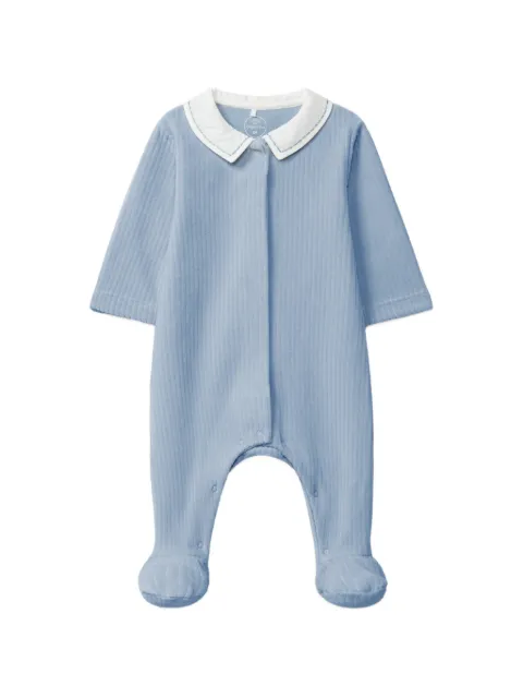 LARANJINHA ribbed-knit Peter Pan collar babygrow
