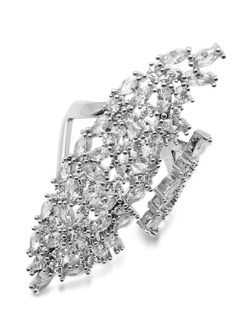 HZMER JEWELLERY Sitara Shimmer crystal-embellished ring - Argento