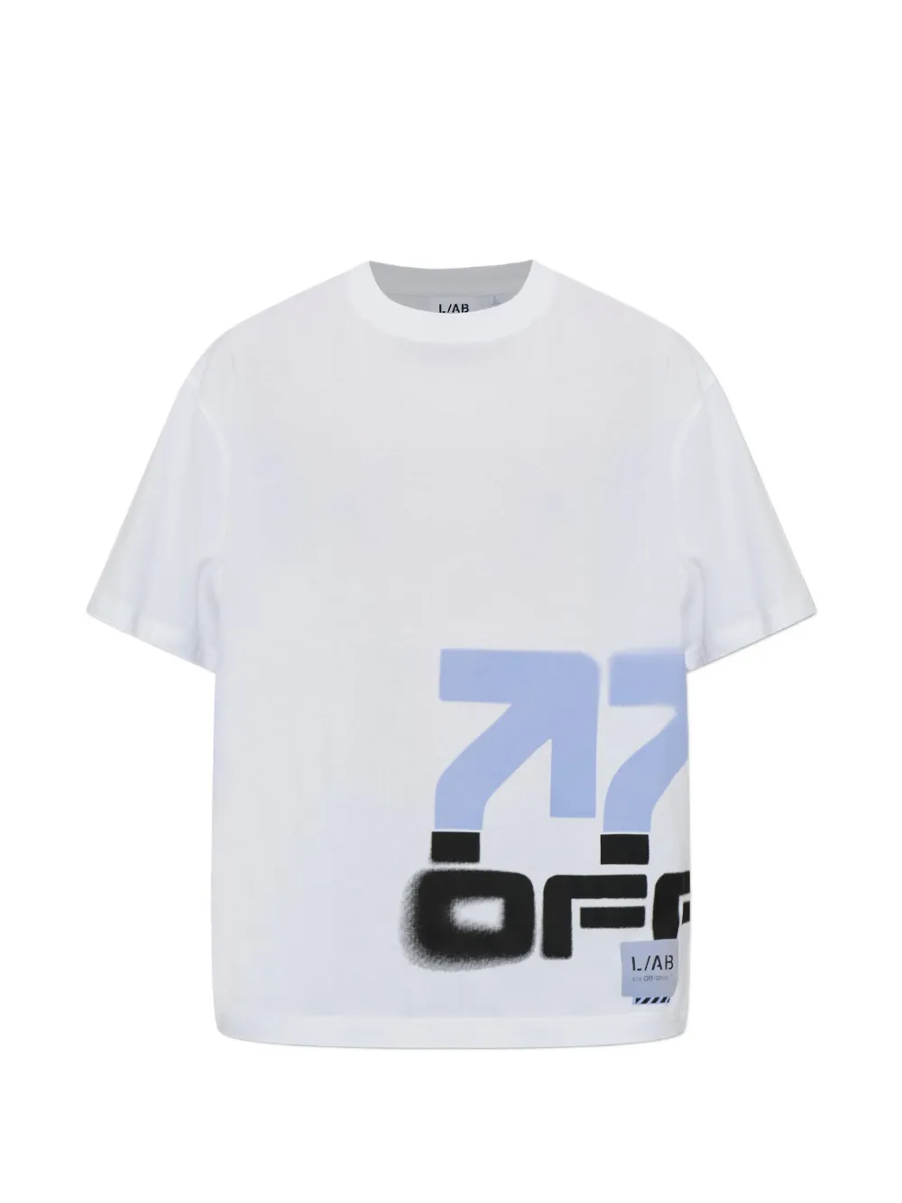 L ab c o Off-White logo-print cotton T-shirt Wit