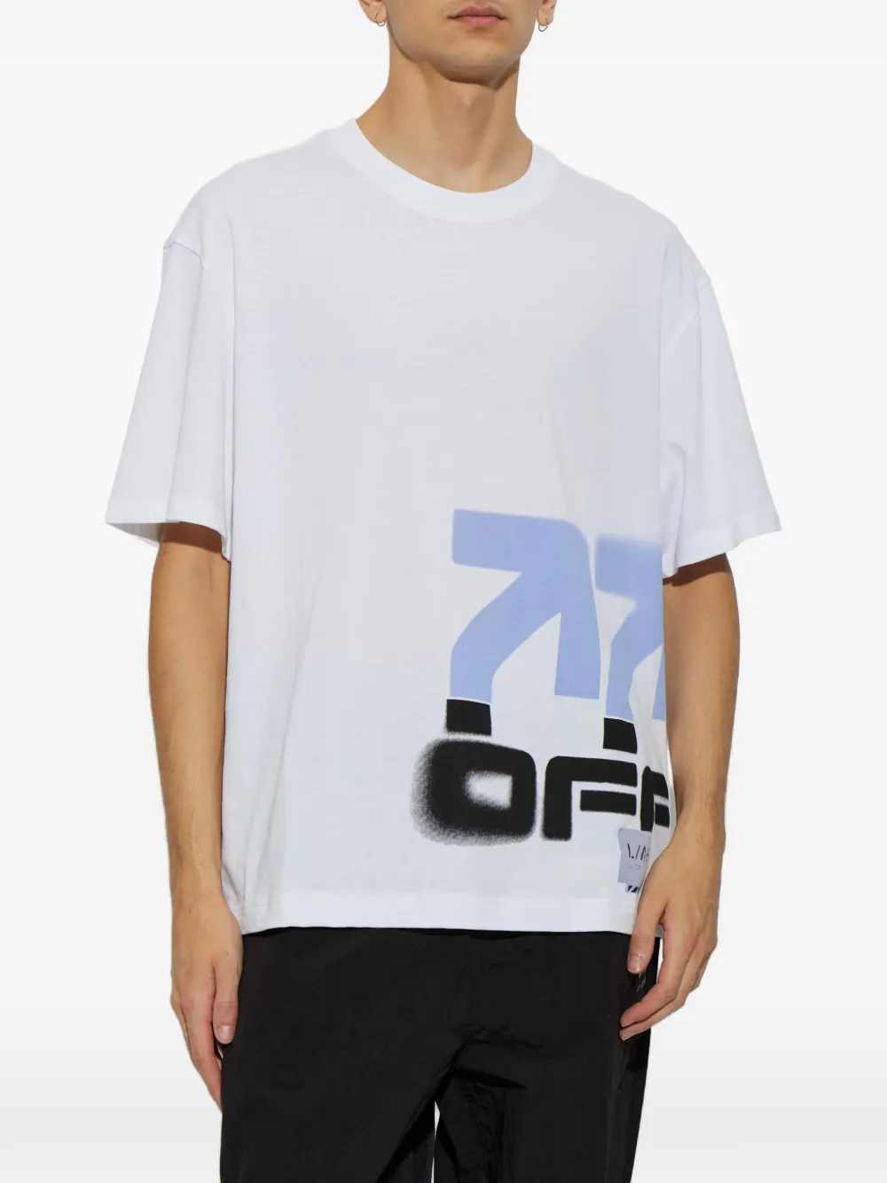 L ab c o Off-White logo-print cotton T-shirt Wit