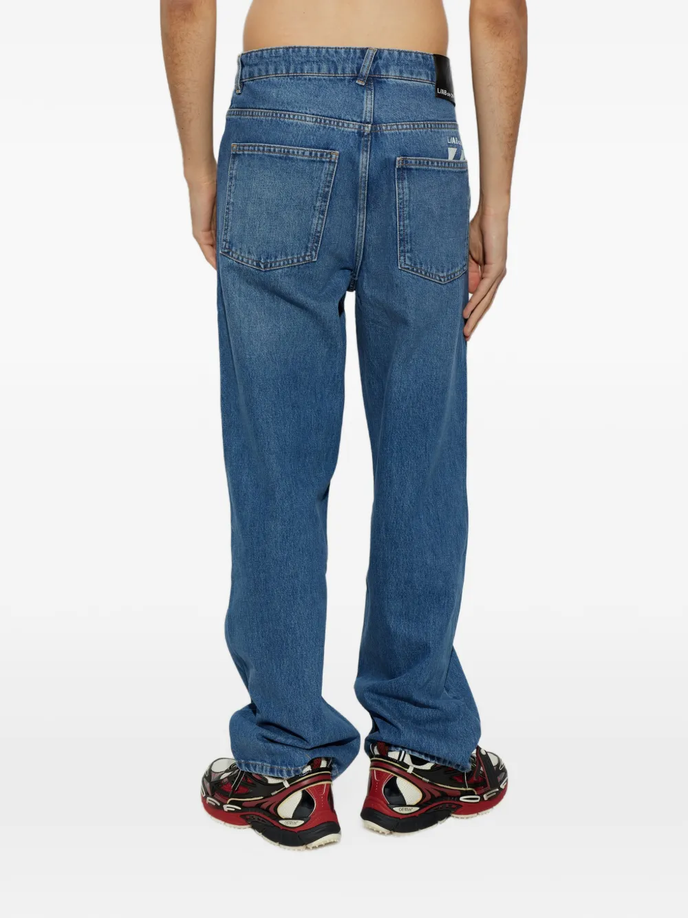 L ab c o Off-White logo-print jeans Blauw