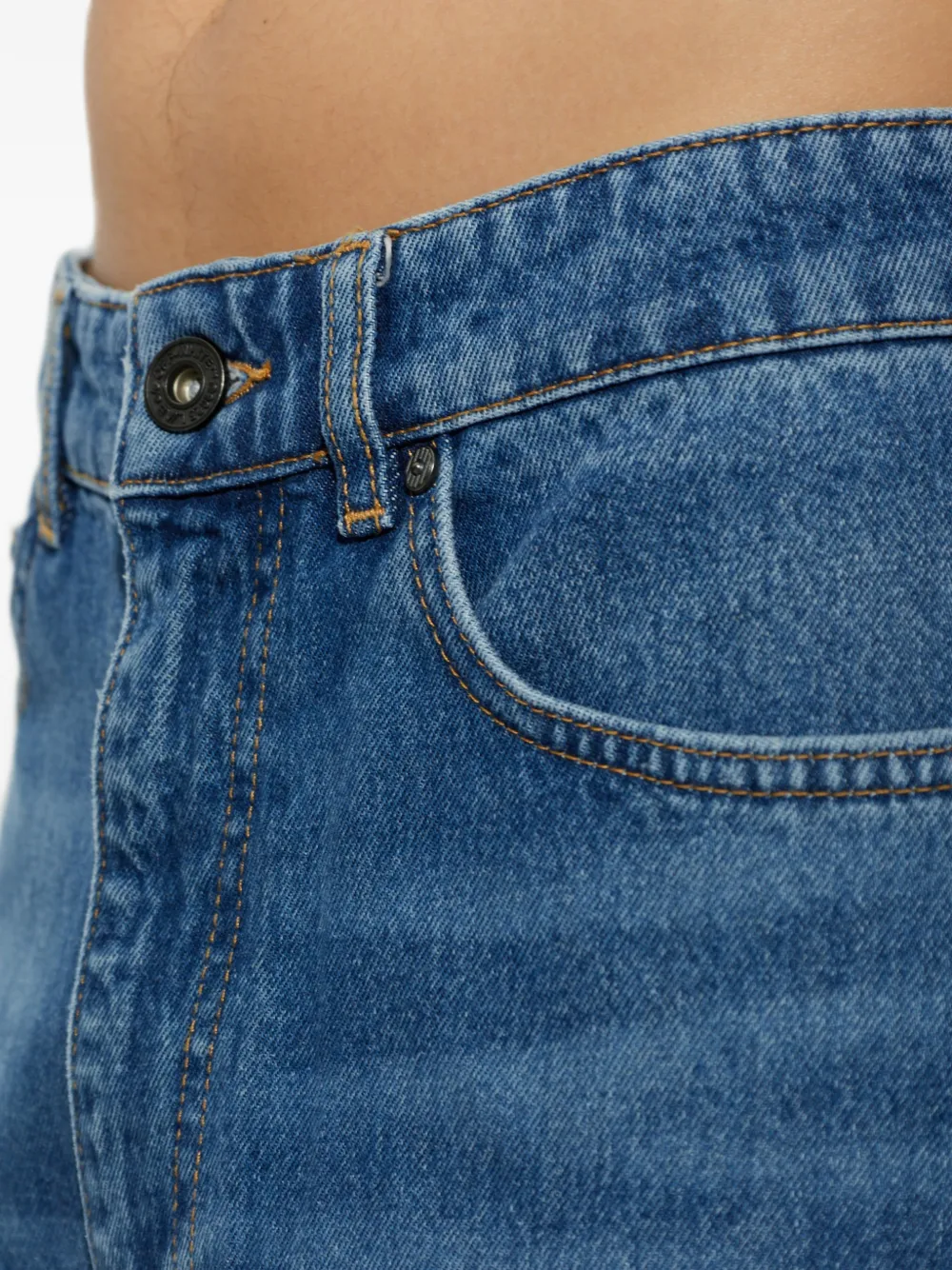 L ab c o Off-White logo-print jeans Blauw