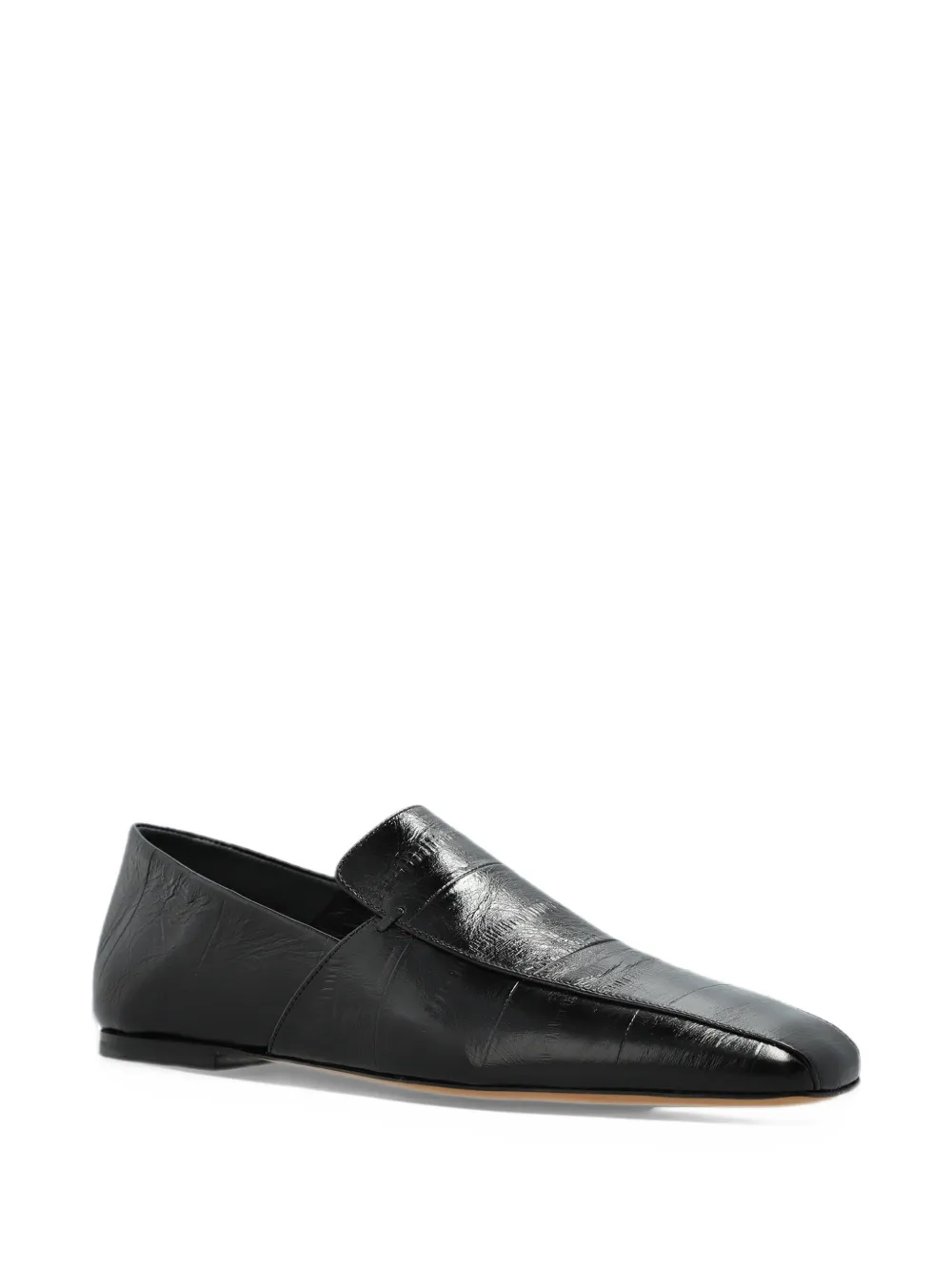 Yuzefi Sahra eel-effect leather loafers - Nero