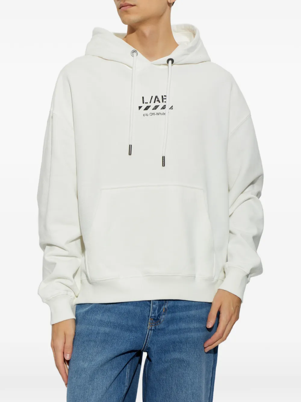 L ab c o Off-White Hoodie met logoprint en trekkoord Wit