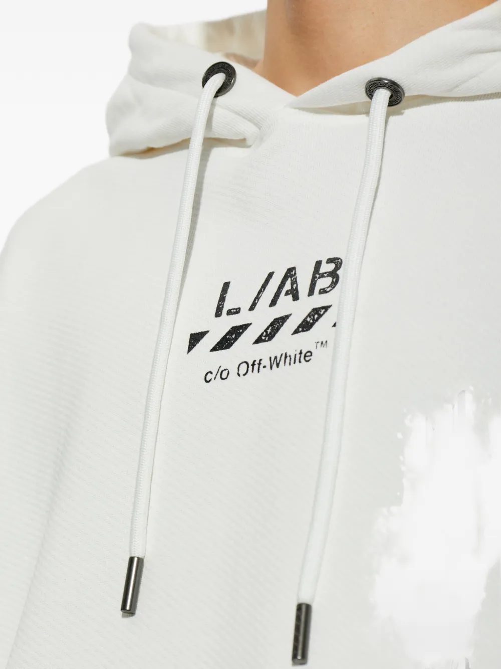 L ab c o Off-White Hoodie met logoprint en trekkoord Wit
