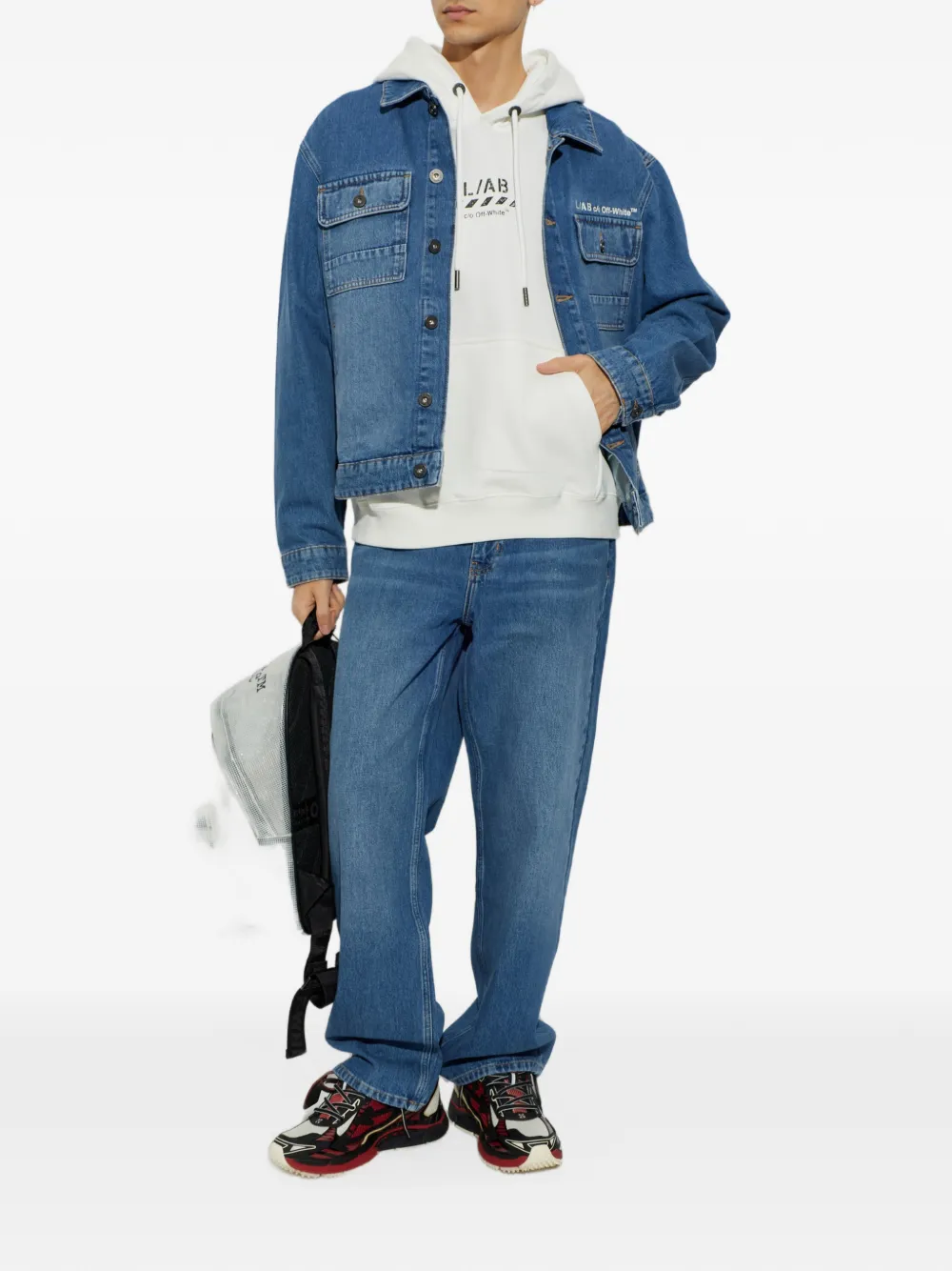 L ab c o Off-White Hoodie met logoprint en trekkoord Wit