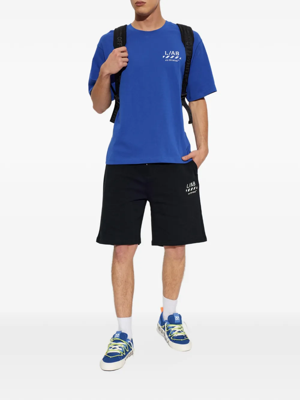L ab c o Off-White T-shirt met logoprint Blauw