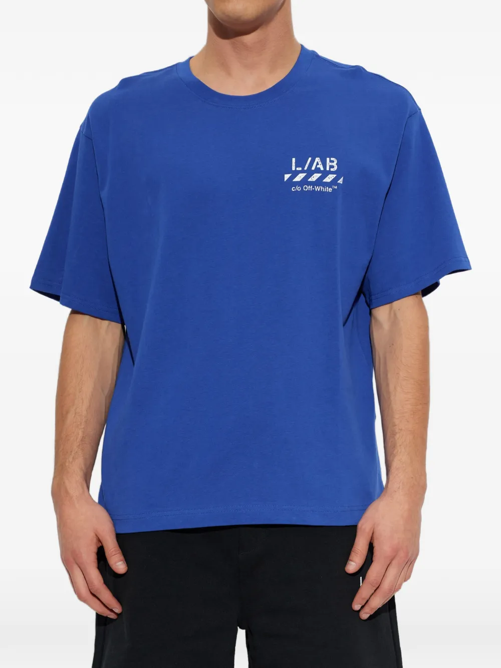 L ab c o Off-White T-shirt met logoprint Blauw