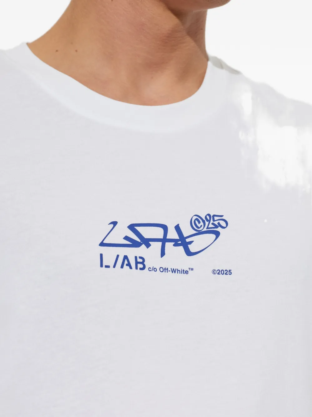 L ab c o Off-White Diagonals logo-print T-shirt Wit