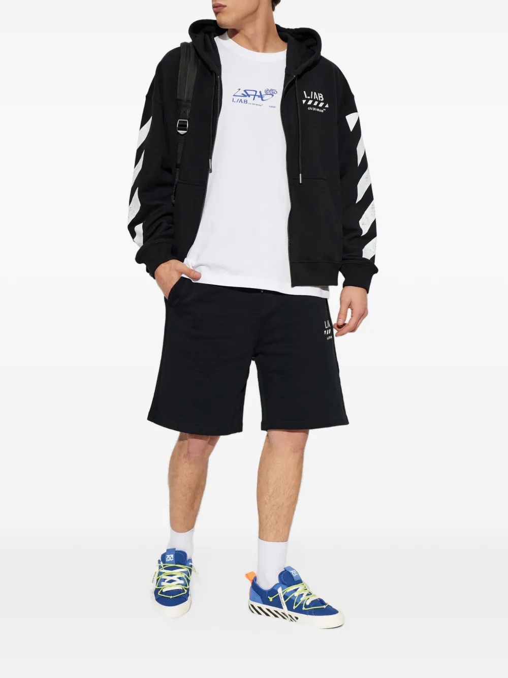 L ab c o Off-White Diagonals logo-print T-shirt Wit