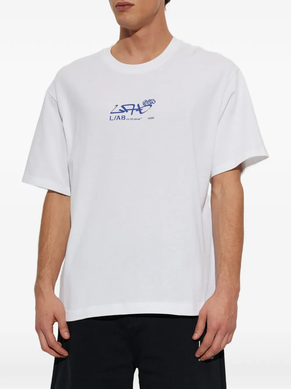 L ab c o Off-White Diagonals logo-print T-shirt Wit