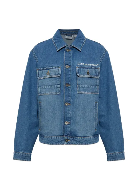 L/ab c/o Off-White logo-print denim jacket