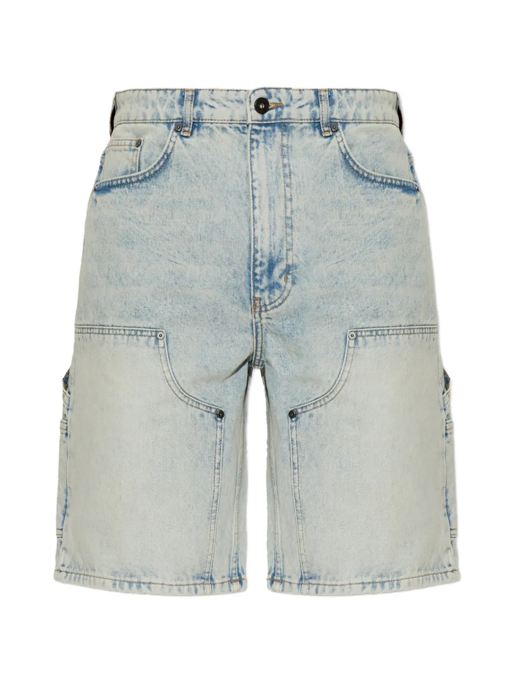L/ab c/o Off-White acid-wash panelled shorts | Blue | Image 1