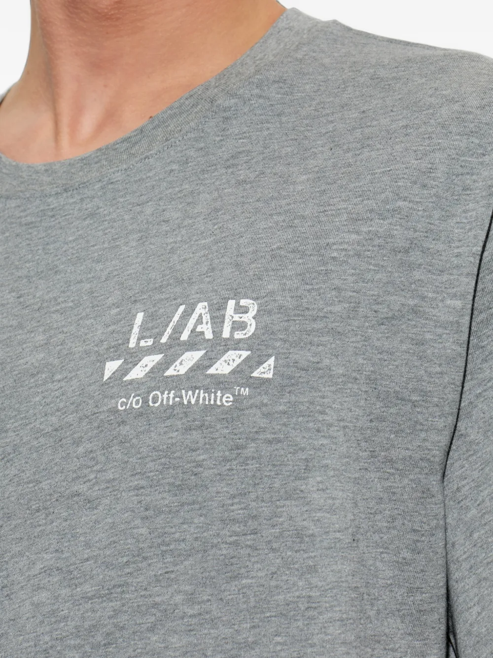 L ab c o Off-White Katoenen T-shirt met logoprint Grijs