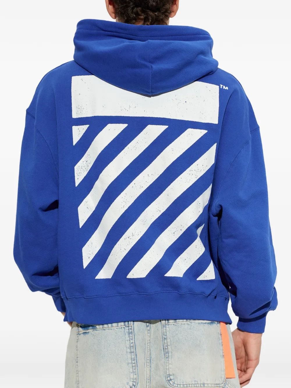 L ab c o Off-White Core Diagonal logo-print hoodie Blauw