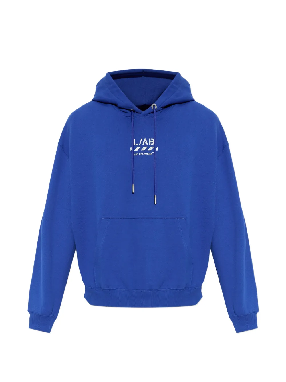 L ab c o Off-White Core Diagonal logo-print hoodie Blauw