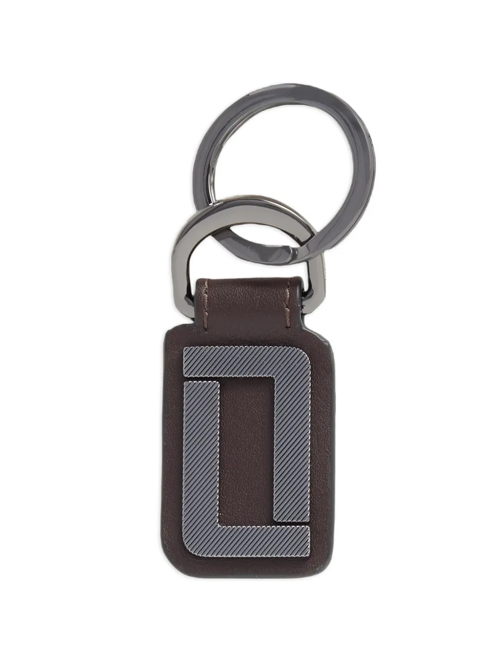 Lancel Double L sleutelhanger met logo-plakkaat Bruin