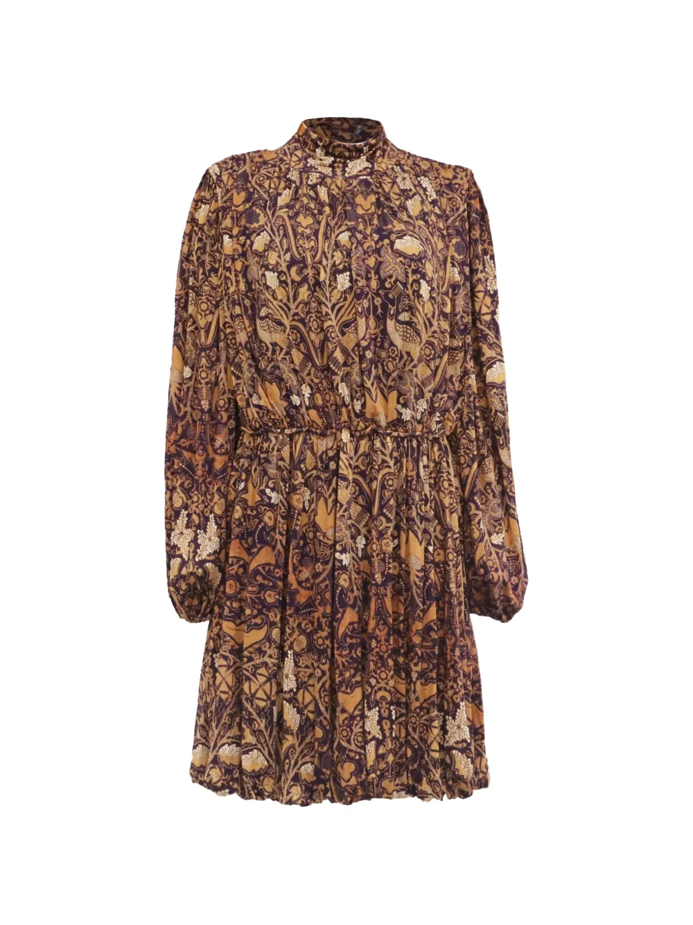 Pattern Making On Neckline Ulla Johnson Printed mock-neck Dress | Neutrals | FARFETCH