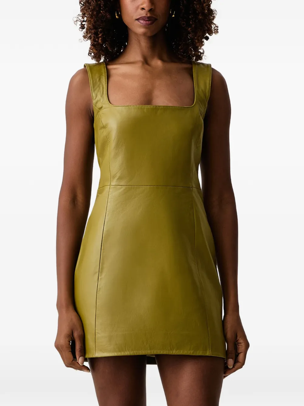 Retrofete Tilde leather mini dress Groen