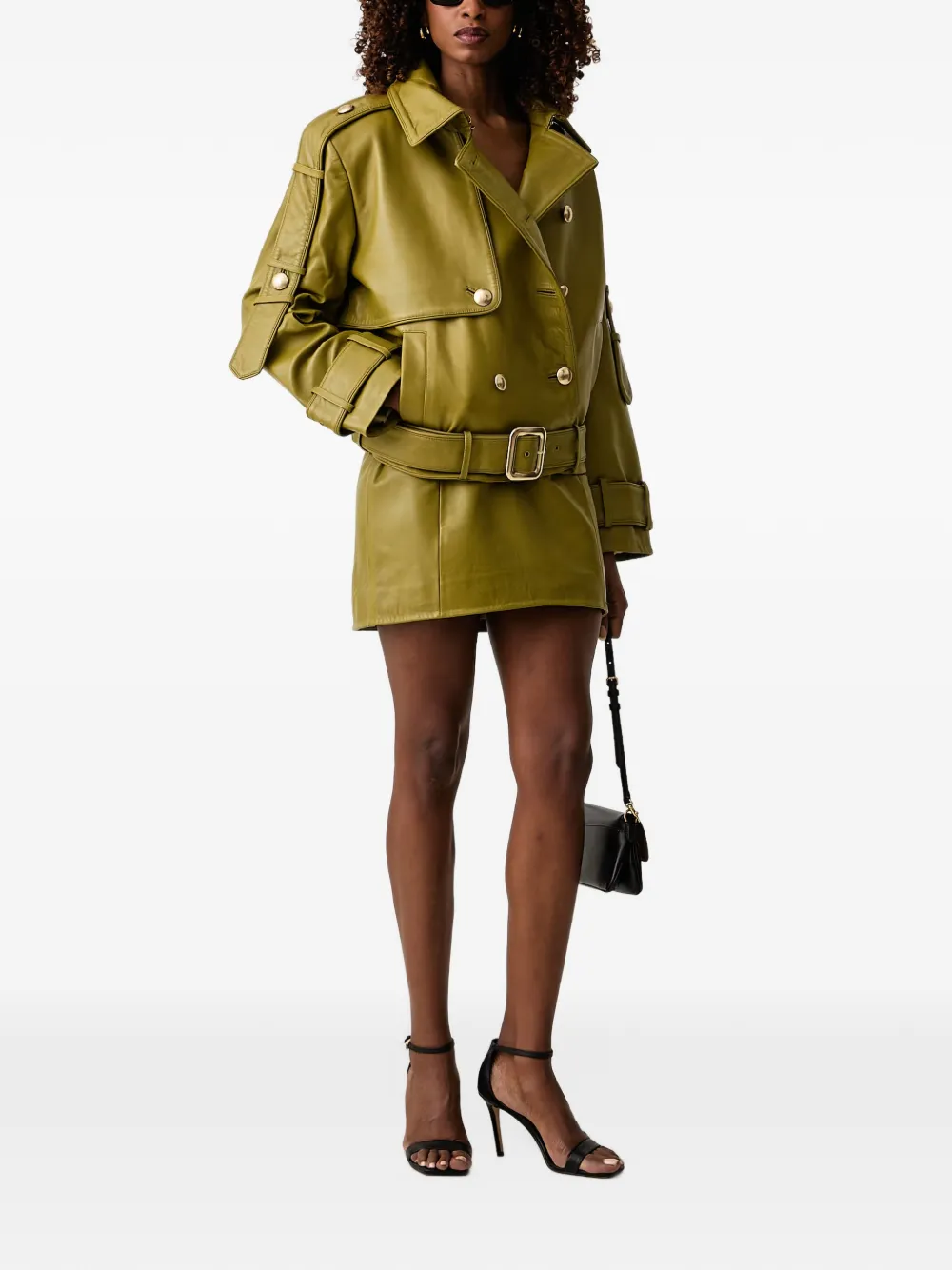 Retrofete Tilde leather mini dress Groen