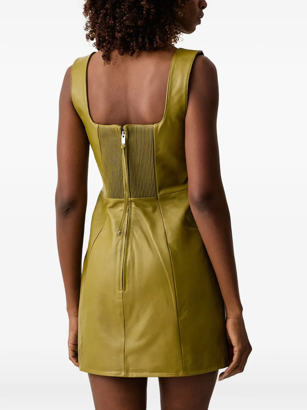 Retrofete Tilde leather mini dress Groen