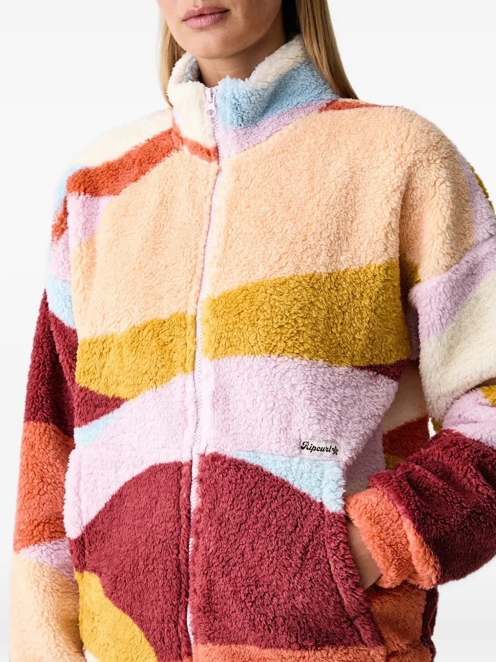 Rip Curl Fleece jack met abstract patroon Beige