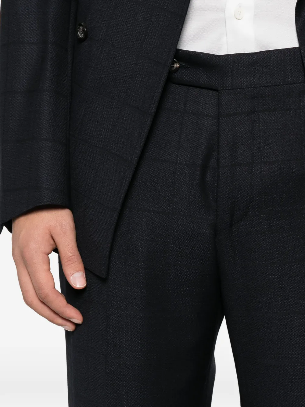Canali check-pattern double-breasted suit Blauw