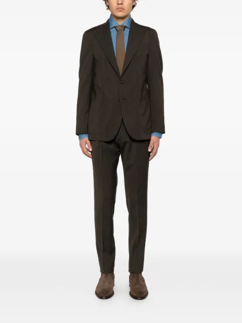 Bagnoli Sartoria Napoli herringbone single-breasted suit